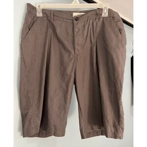 Linen by Basix‎ of America Shorts Grayish Brown Size XXL